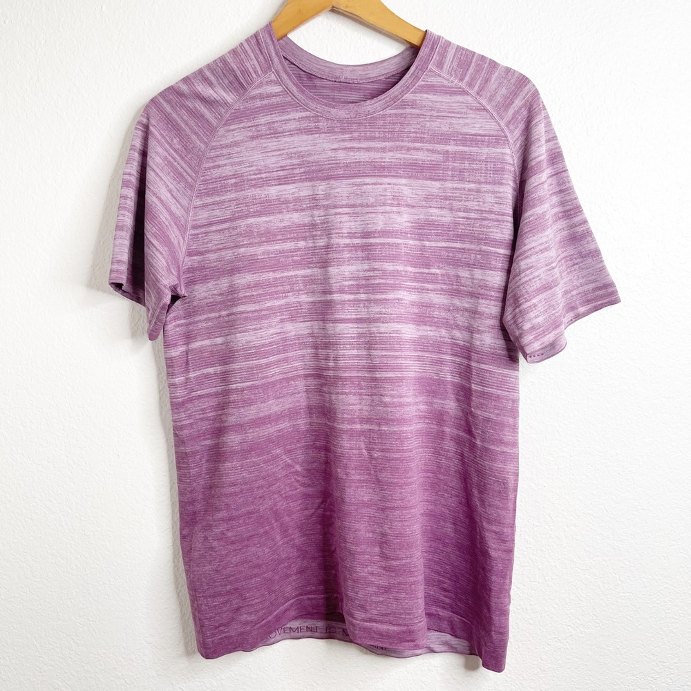 Lululemon Vent Tech Short Sleeve Purple Space Dye Ombre Mens Shirt Size‎ L